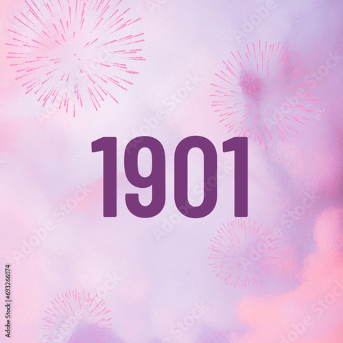 Vintage 1901 birthday, Made in 1901 Limited Edition, born in 1901 birthday design. 3d rendering flip board year 1901.