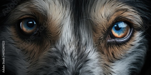 The dog's eyes might reflect both resilience and a hope for a loving home. It's a poignant image emphasizing the concept of supporting and caring for stray animals.