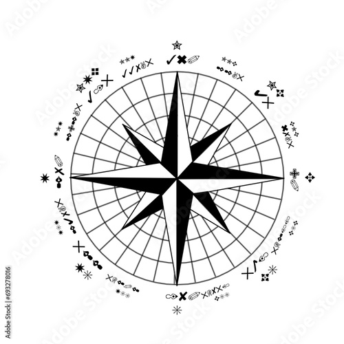 compass handdrawn illustration