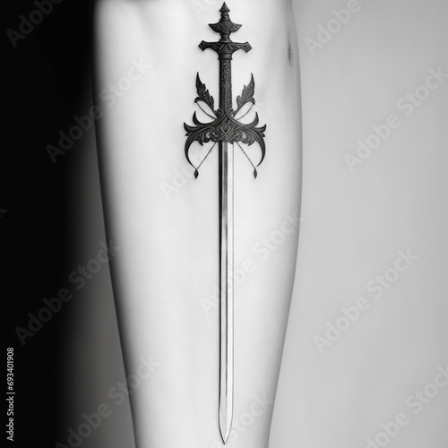 Sword chinese traditional tattoo idea