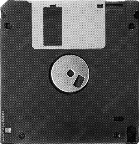 Retro halftone floppy disk