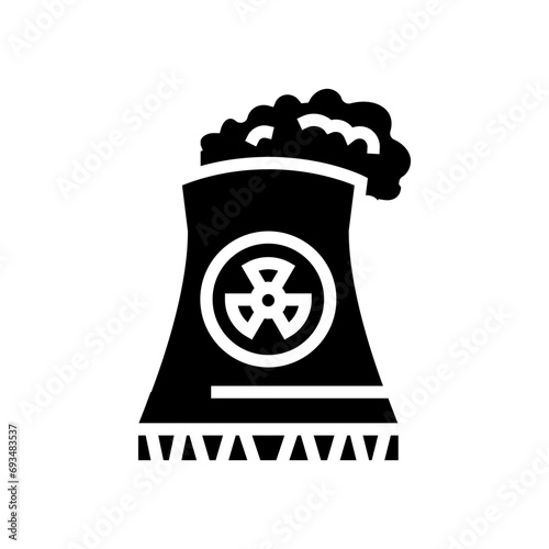 cooling tower nuclear energy glyph icon vector. cooling tower nuclear energy sign. isolated symbol illustration