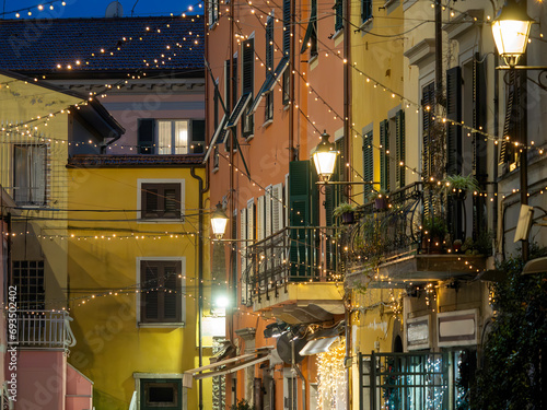 christmas decoration in sarzana , italy