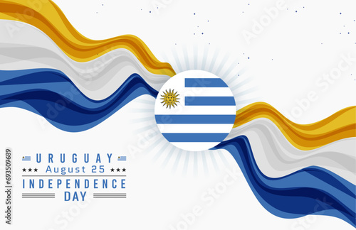 Happy Independence Day of Uruguay with Flag
