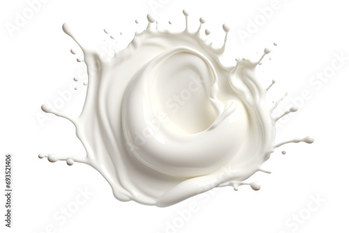 Circle milk, yougurt or cream wave flow splash