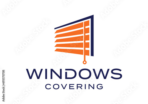 window blind covering logo icon vector design template