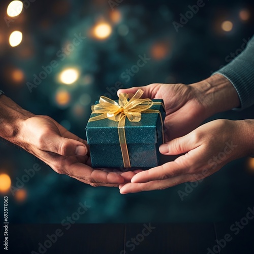Consegna regalo, consegna di un pacco ad una persona cara