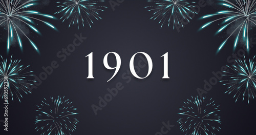 Vintage 1901 birthday, Made in 1901 Limited Edition, born in 1901 birthday design. 3d rendering flip board year 1901.