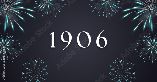 Vintage 1906 birthday, Made in 1906 Limited Edition, born in 1906 birthday design. 3d rendering flip board year 1906.