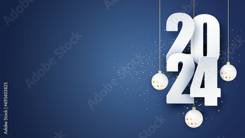 Happy New Year 2024 Abstract Texture isolated on gradient Background 