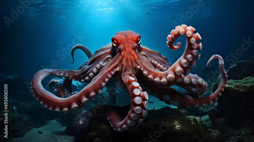Tentacles, the long, flexible appendages of some animals, can be used for a variety of purposes, including locomotion, feeding, and defense. ai generated.