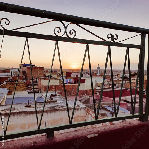 sunset Meknes on the balcony