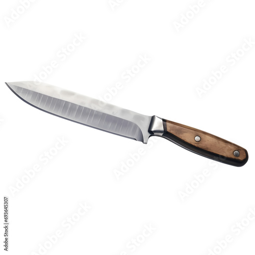Steel knife isolated on transparent background