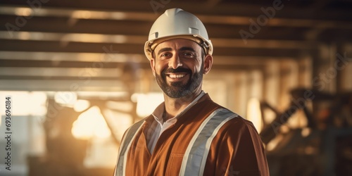 Arabic Male Construction Worker Job Employment Good Looking Setting Generative AI