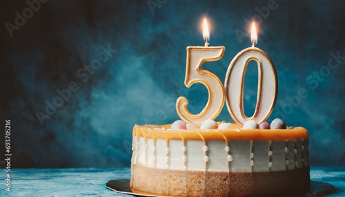Number 50 Birthday cake. Fifty number Birthday cake.. 