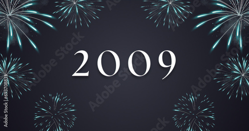 Vintage 2009 birthday, Made in 2009 Limited Edition, born in 2009 birthday design. 3d rendering flip board year 2009.