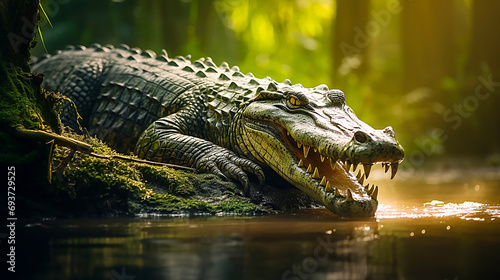 Big crocodile in the jungle