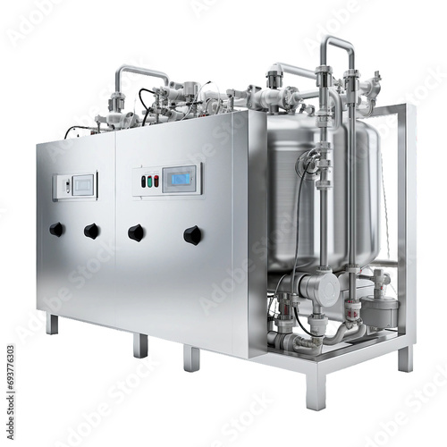 Pasteurization Machine, transparent background, isolated image, generative AI