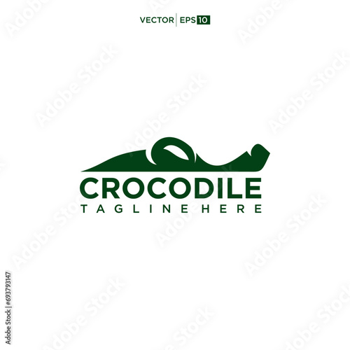 Crocodile logo, crocodile reptile, vicious crocodile predator vector