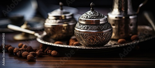 Metal products for presenting traditional Turkish coffee, with a historical and selective focus.