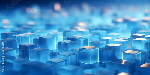 abstract background with many blue blocks