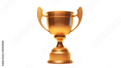 Gold trophy cup isolated on transparent background