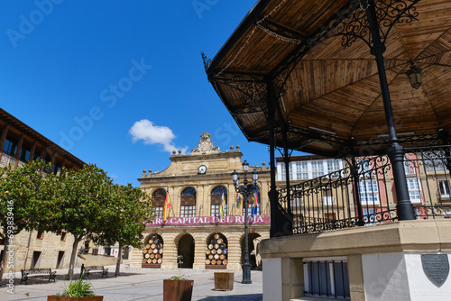 Haro town hall in the central square, town of La Rioja , Spain