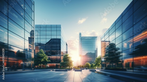 Sleek modern business building