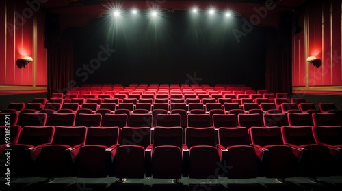 a theater with red seats