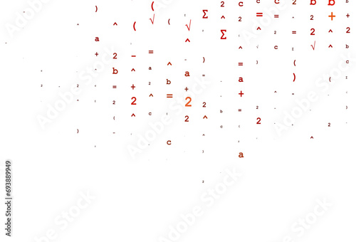 Light Red vector pattern with arithmetic signs.
