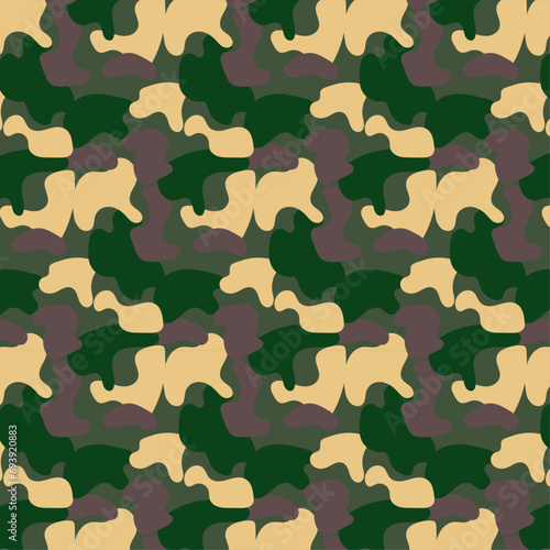 Brown green and beige vector seamless camouflage pattern