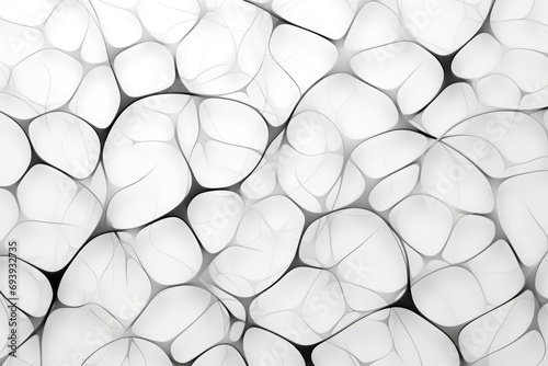 Abstract background made of white plastic balls, 3d render illustration