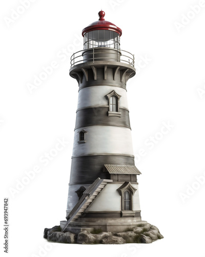 Lighthouse on a light transparent background