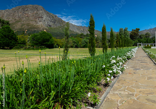 Huguenot memorial monument in the pretty town of Stellenbosch in South Africa