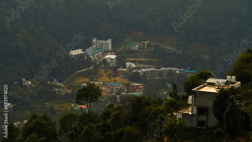 beautiful view of nanital mountains with some houses