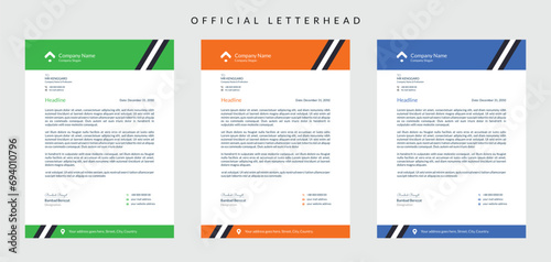 Creative corporate modern business letterhead design vector template.