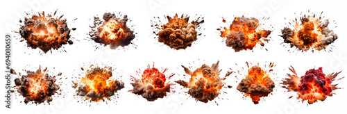 An explosion isolated on a transparent background.
