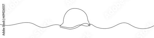 Continuous editable line drawing of construction helmet. Construction helmet icon in one line.
