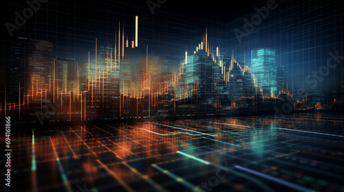 Abstract concept of profit graph of stock market indicator