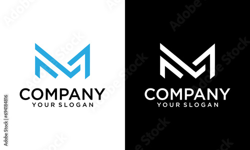 Creative FM letter logo design on luxury background. MF monogram initials letter logo concept. FM icon design. MF elegant and Professional white color letter icon design on black background.