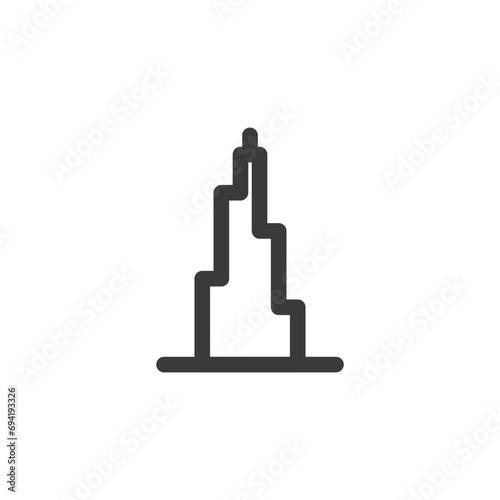 burj khalifa landmark icon line style