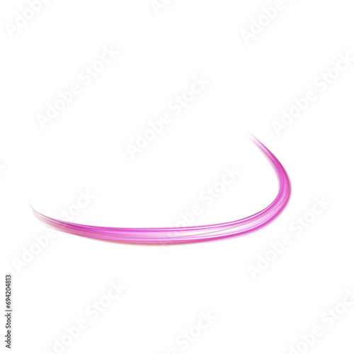 Light effect trails, pink glow waves and sparkling flare tails. Abstract PNG light with flash sparkles effect on transparent background 