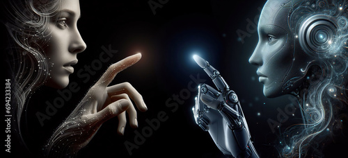 A human meets a robot