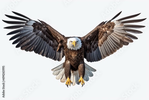 American Eagle is flying gracefully on a transparent background