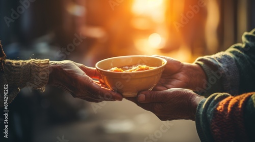 Donating food to your closest fellow human beings is the concept of sharing.