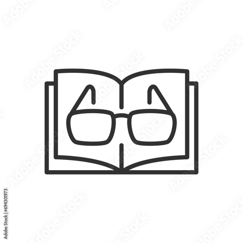 Glasses for reading, linear icon. Line with editable stroke