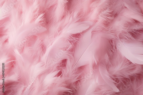 Pink feathers flat lay
