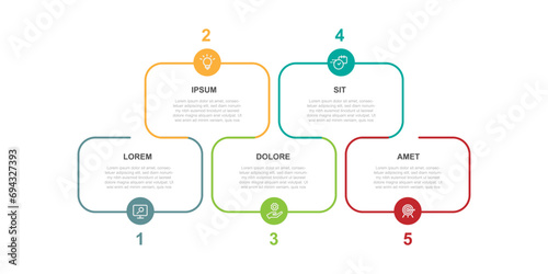 Infographic template vector element with 5 step process or options 