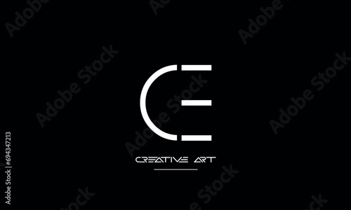 CE, EC, C, E abstract letters logo monogram
