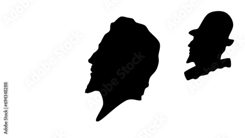 Fulke Greville, 1st Baron Brooke, black isolated silhouette